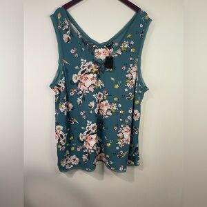 Torrid green‎ Floral Tank Top